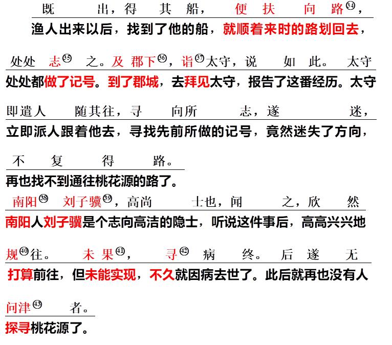 语文中考必背古诗文言文题,中考文言文桃花源记复习