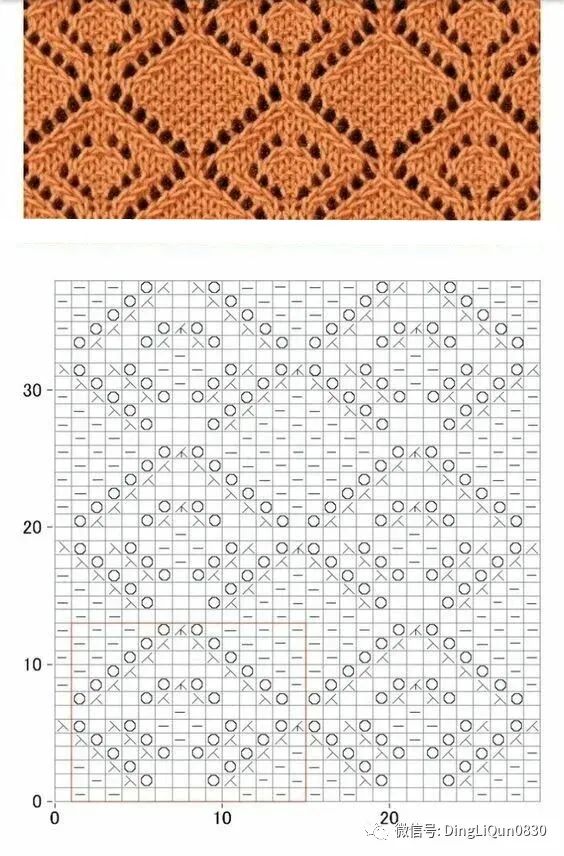 平针织中间花样图纸,交叉针的织法详细图解