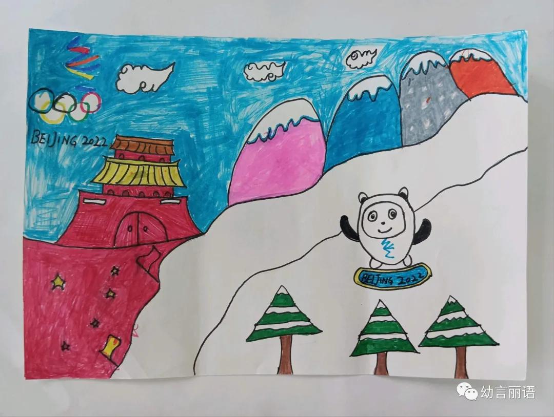助力冬奥创意美术手工,冬奥会冰墩墩和雪容融绘画
