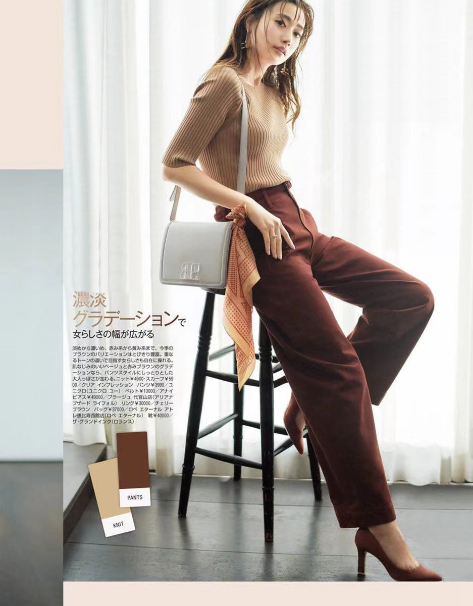 这些颜色穿在一起显白又高级,秋冬穿棕色系真的太显白了