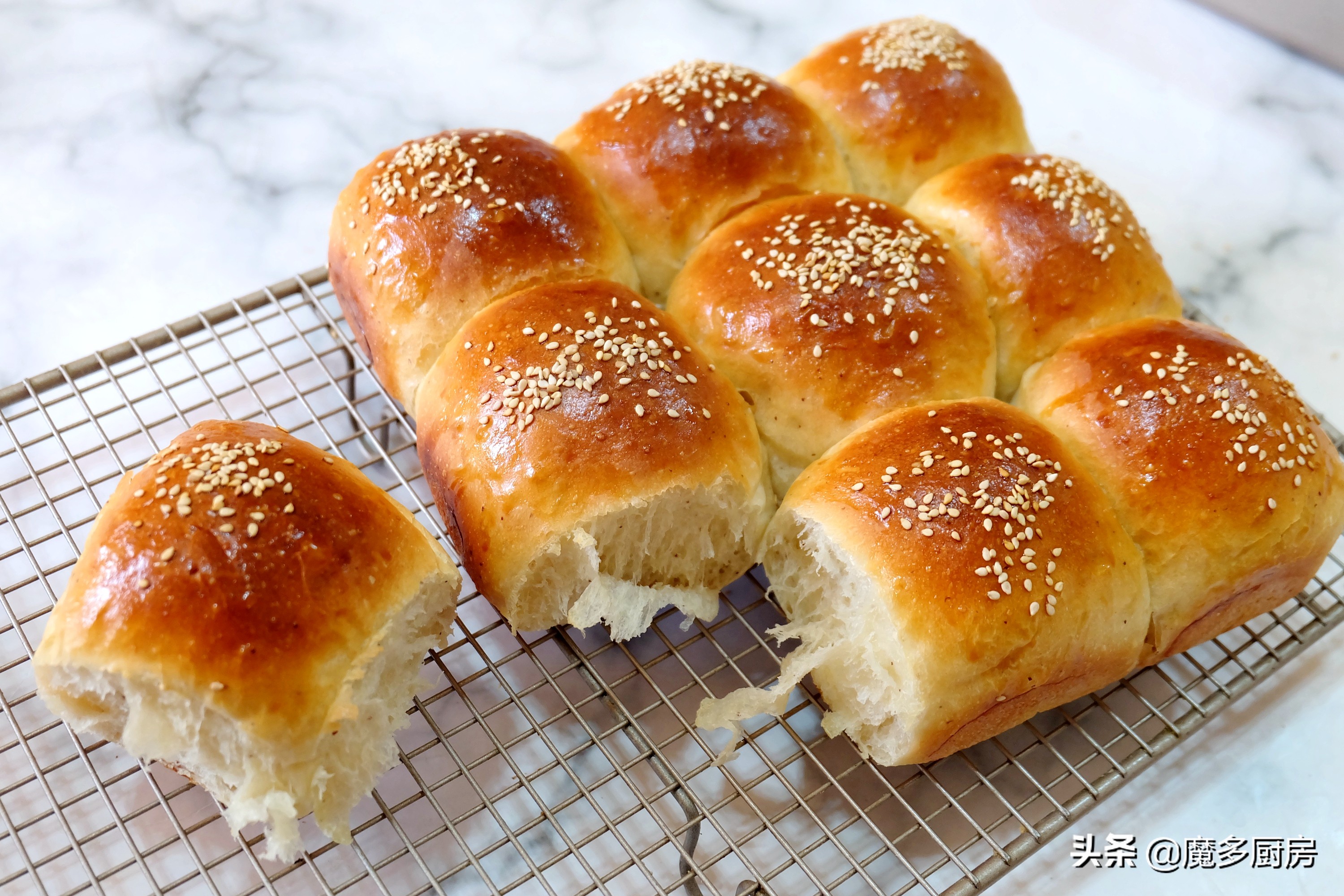 用面包做美食简单又好吃不用黄油,粗粮面包全麦无糖小面包