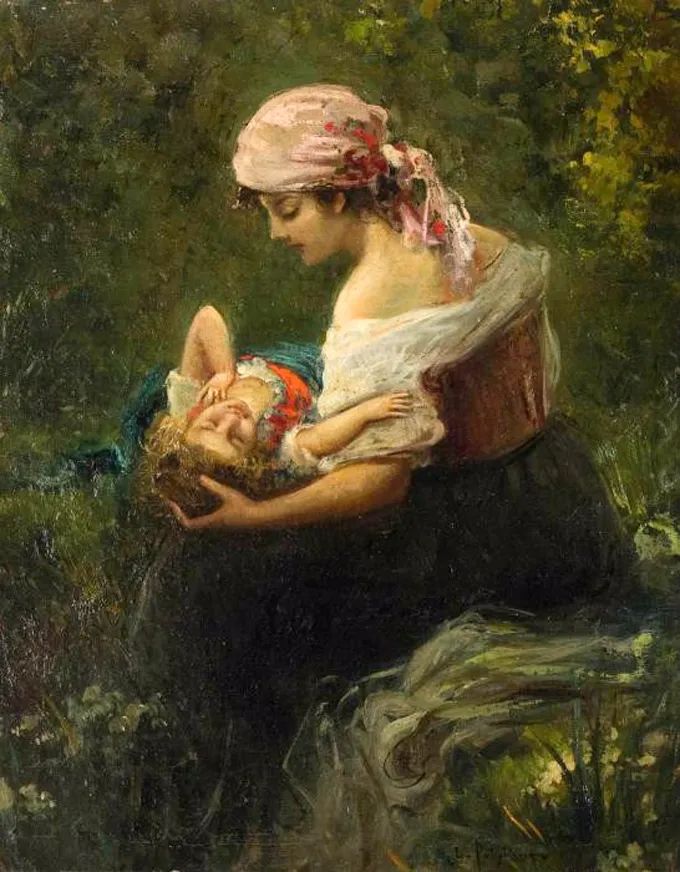 德国绘画风格独特的美女,欧洲艺术绘画女神