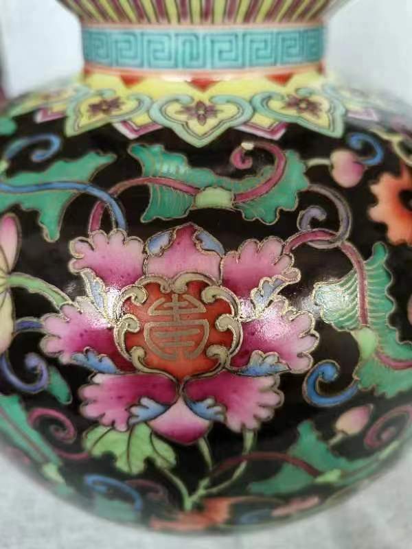 清乾隆珐琅彩花鸟诗文葫芦瓶推荐,精品推荐乾隆年制花卉葫芦瓶