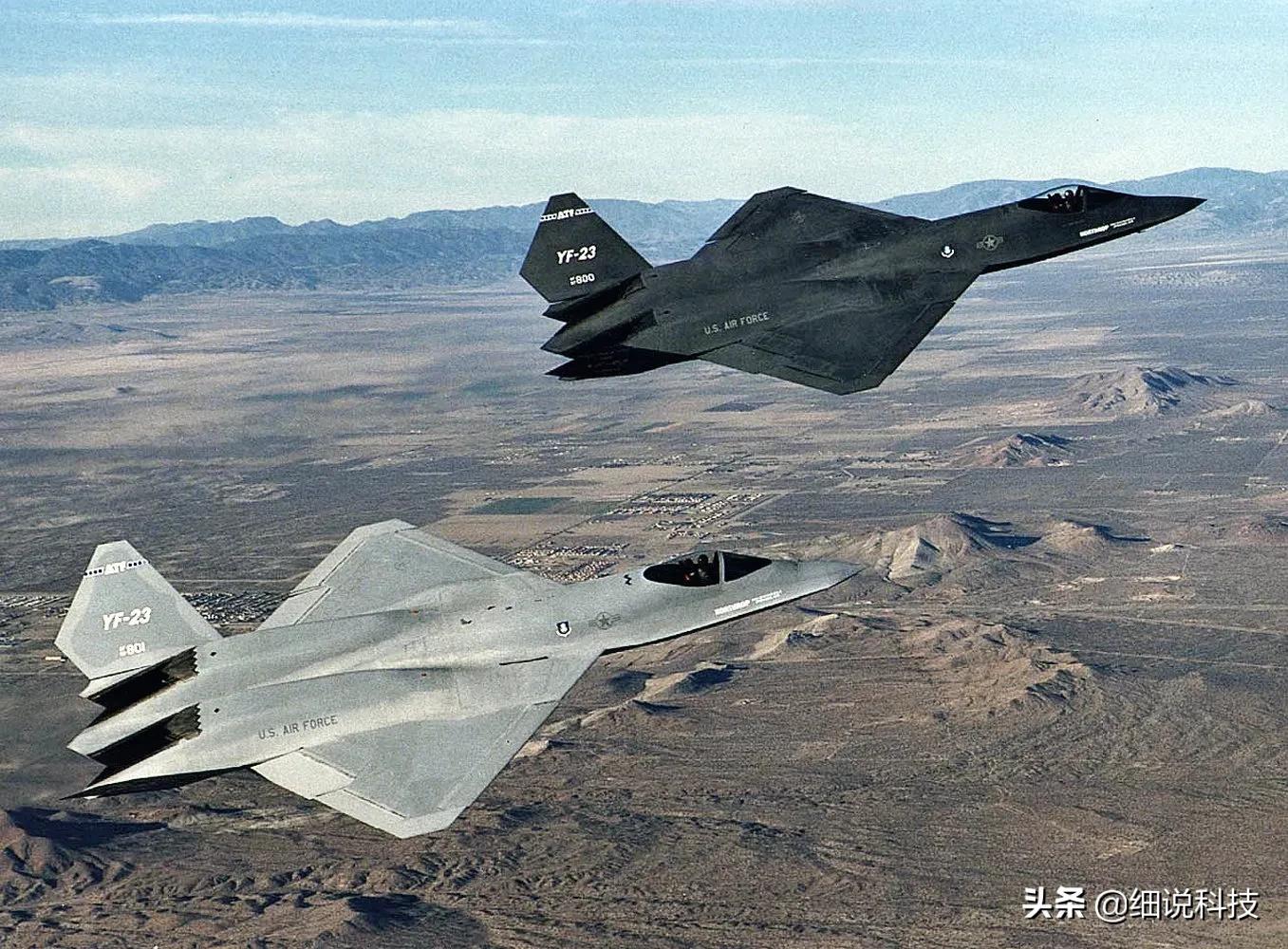 yf-23黑科技,yf23战斗机与f22对比