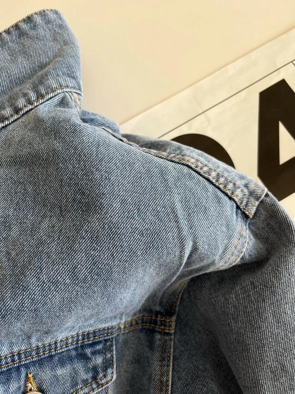 韩国新款时尚宽松休闲牛仔外套,韩版牛仔外套水洗垫肩