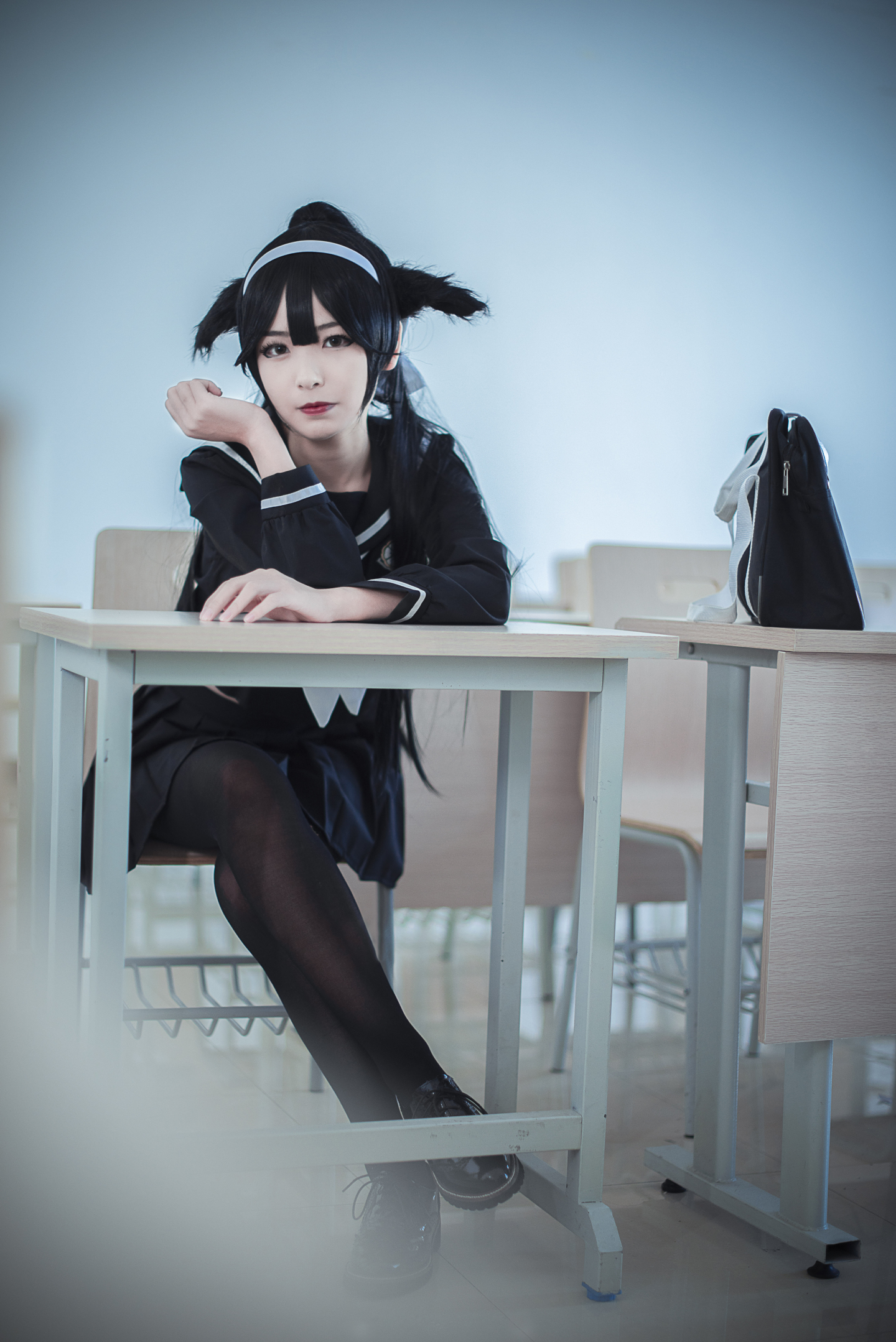 cosplay碧蓝航线高雄,碧蓝航线獒白丝旗cos