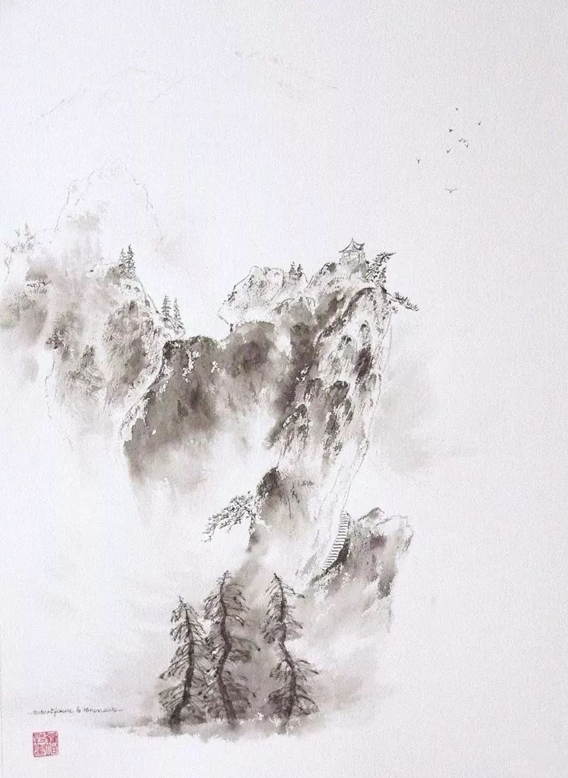 东方美学的中国画神韵,东方水墨画