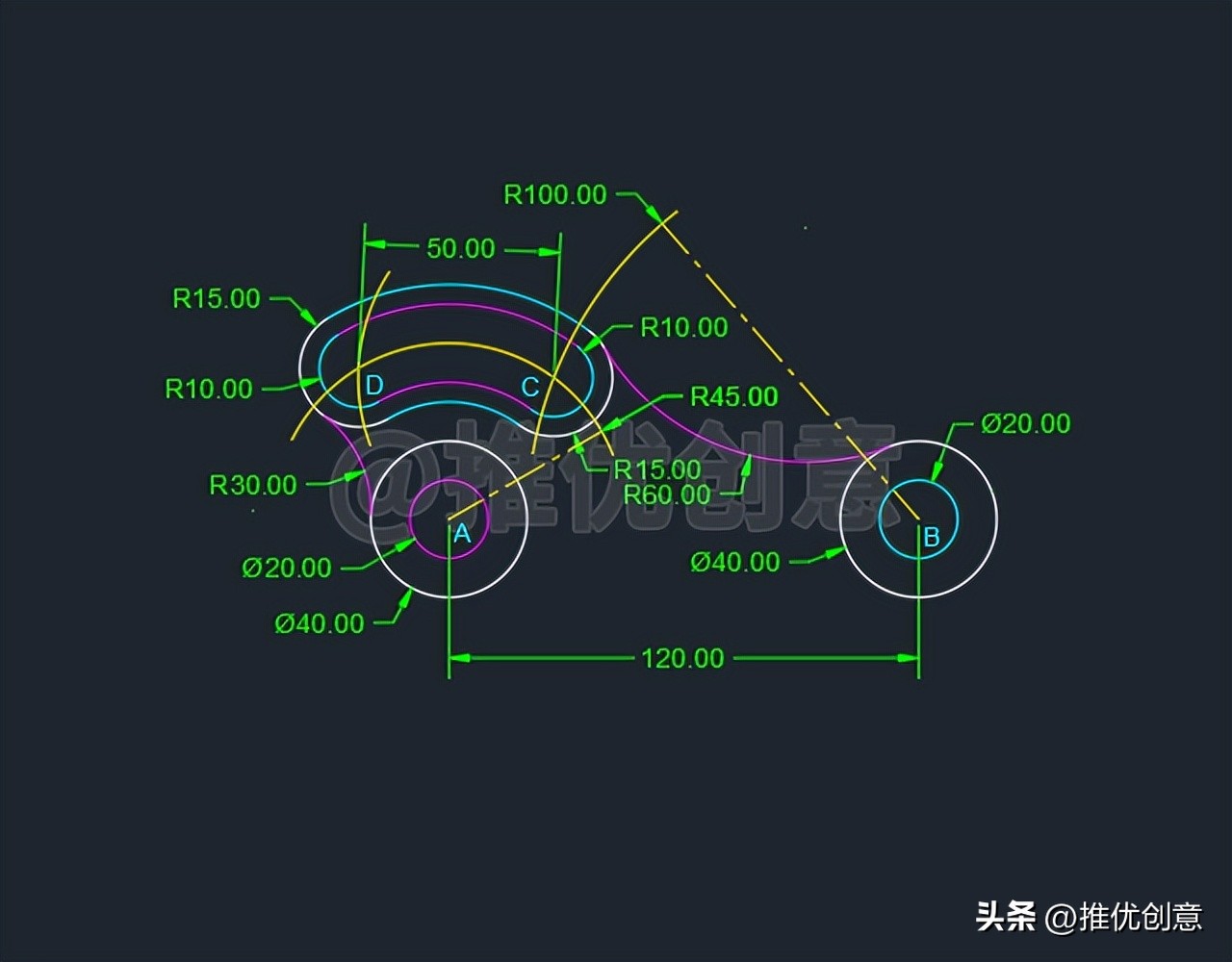cad绘图教程直角定位,cad的机械制图初学入门图