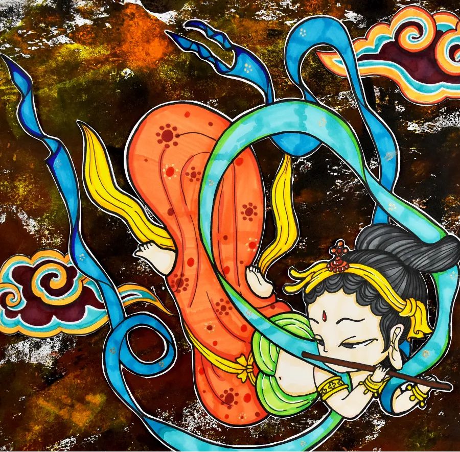 儿童画教程｜高年级国潮动漫课程--敦煌飞天