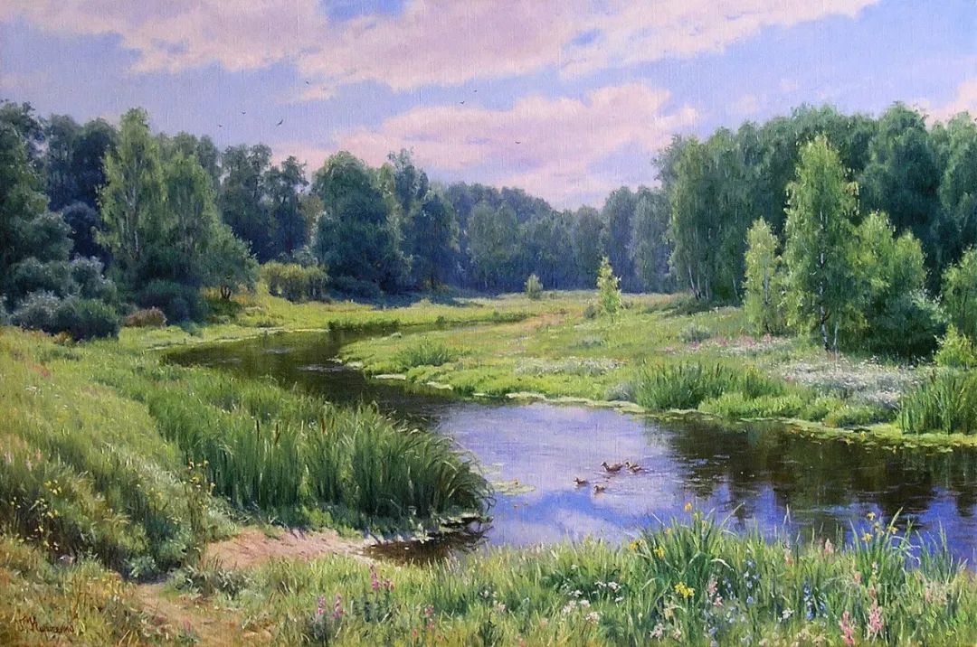 光影很强的油画风景,这油画太美了把光影画到了极致