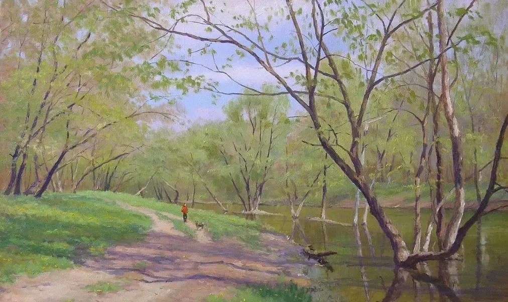 光影很强的油画风景,这油画太美了把光影画到了极致