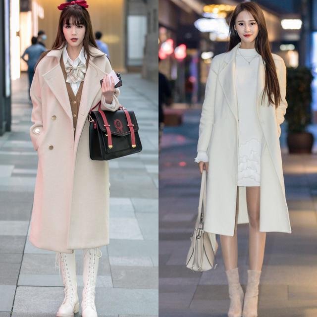 长大衣配短裙还是长裙,长呢子大衣搭配短裙