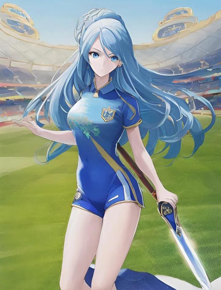 世界杯足球宝贝彩妆绘画,ai绘画足球少女