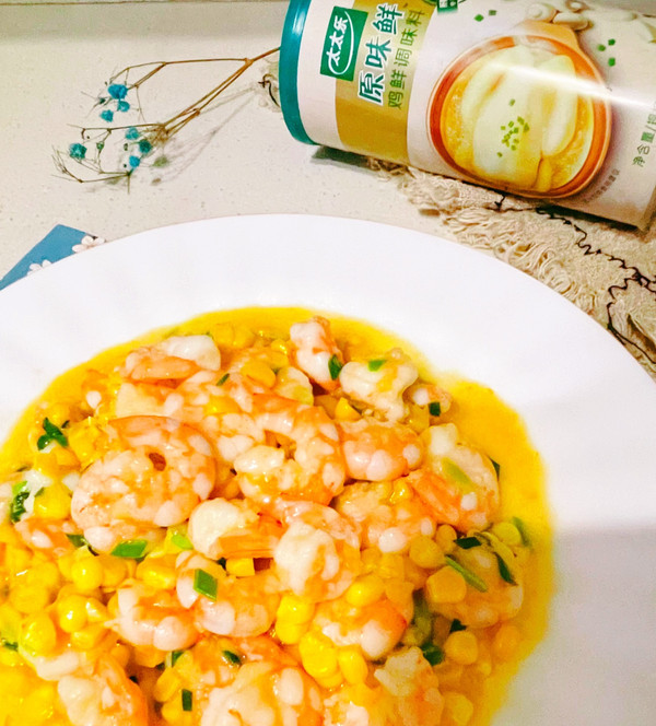 清炒玉米虾仁家常做法,清炒速冻玉米粒